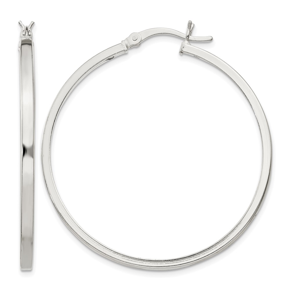 Sterling Silver 2.5x40mm Polished Hoop Earrings (QE6494)
