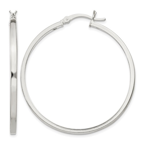 Sterling Silver 2.5x 40mm Polished Hoop Earrings