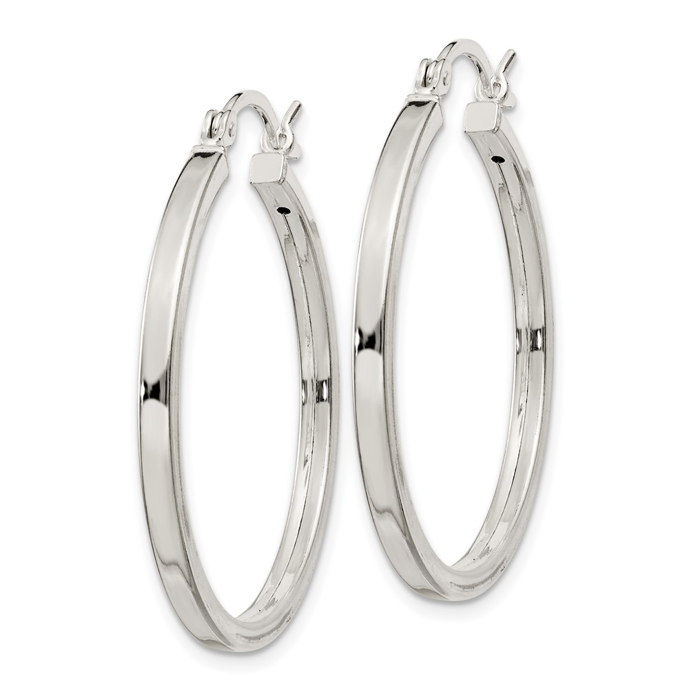Sterling Silver 2.5x30mm Polished Hoop Earrings (QE6495)