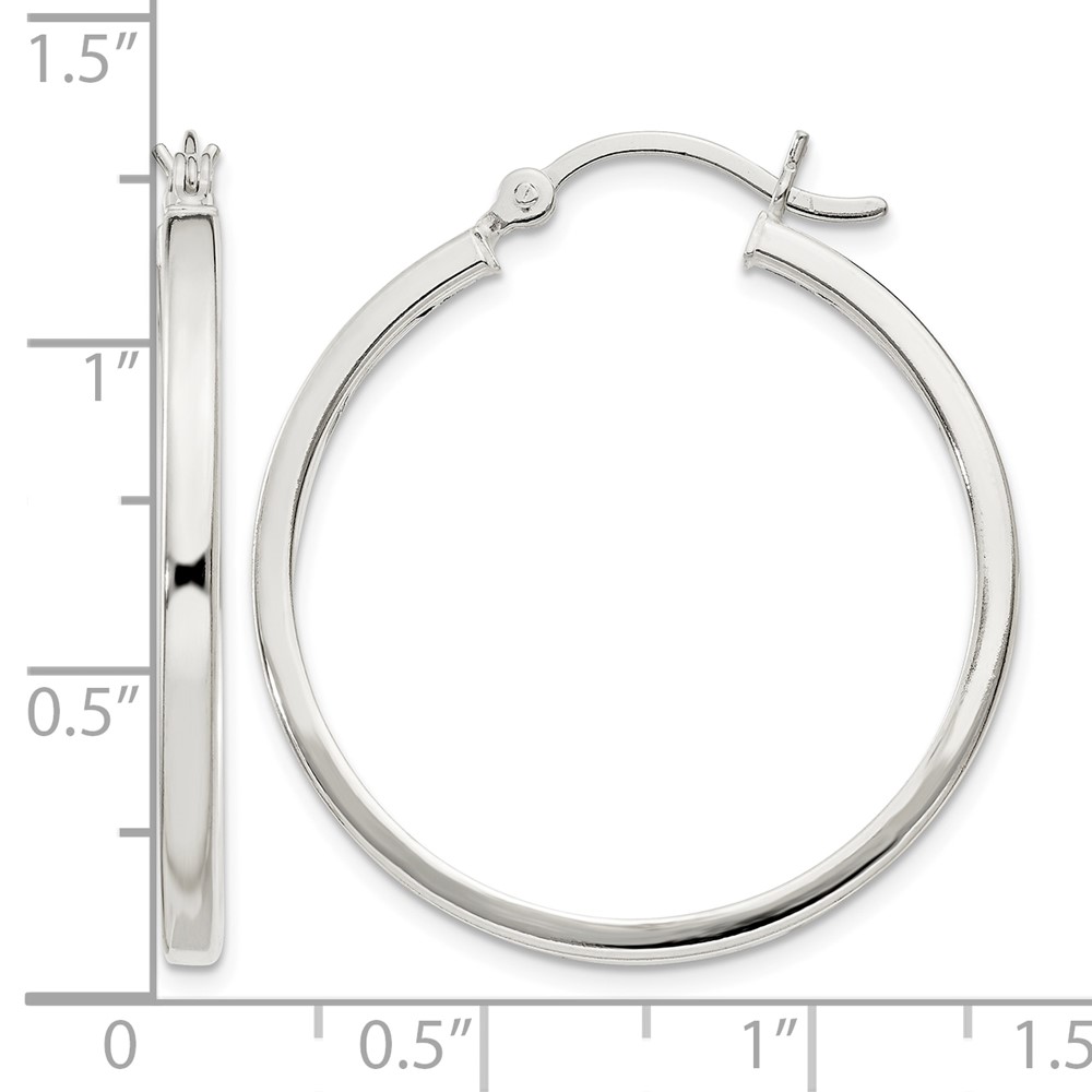 Sterling Silver 2.5x30mm Polished Hoop Earrings (QE6495)