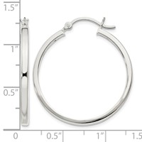 Sterling Silver 2.5x30mm Polished Hoop Earrings view 4