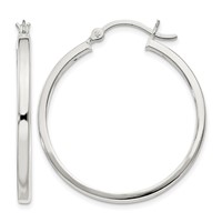 Sterling Silver 2.5x30mm Polished Hoop Earrings view 1