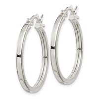 Sterling Silver 2.5x 25mm Polished Hoop Earrings view 2