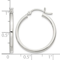 Sterling Silver 2.5x 25mm Polished Hoop Earrings view 4