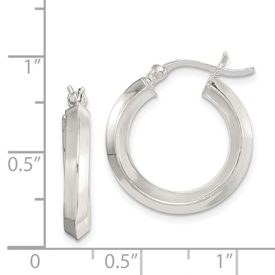 Sterling Silver Knife Edge Hoop Earrings