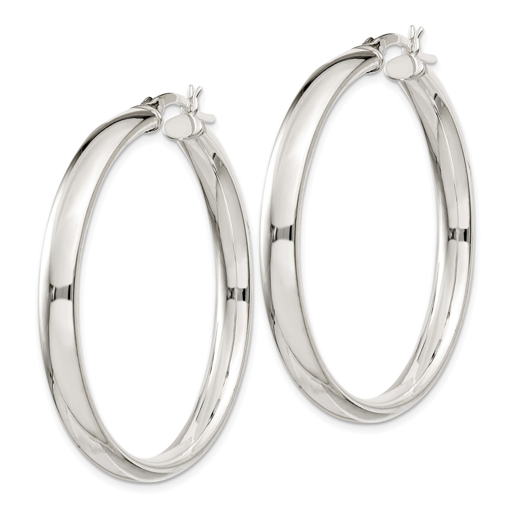 Sterling Silver 5x40mm Hoop Earrings (QE6505)