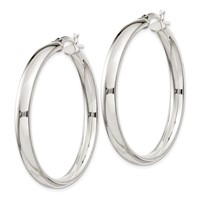 Sterling Silver 5x 40mm Hoop Earrings view 2