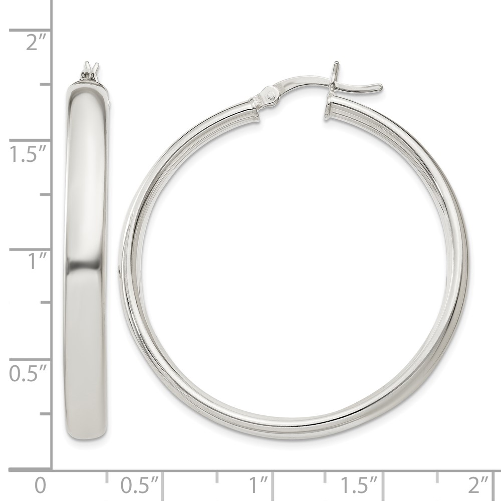 Sterling Silver 5x40mm Hoop Earrings (QE6505)