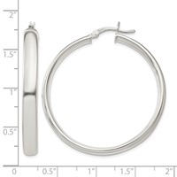 Sterling Silver 5x 40mm Hoop Earrings view 4