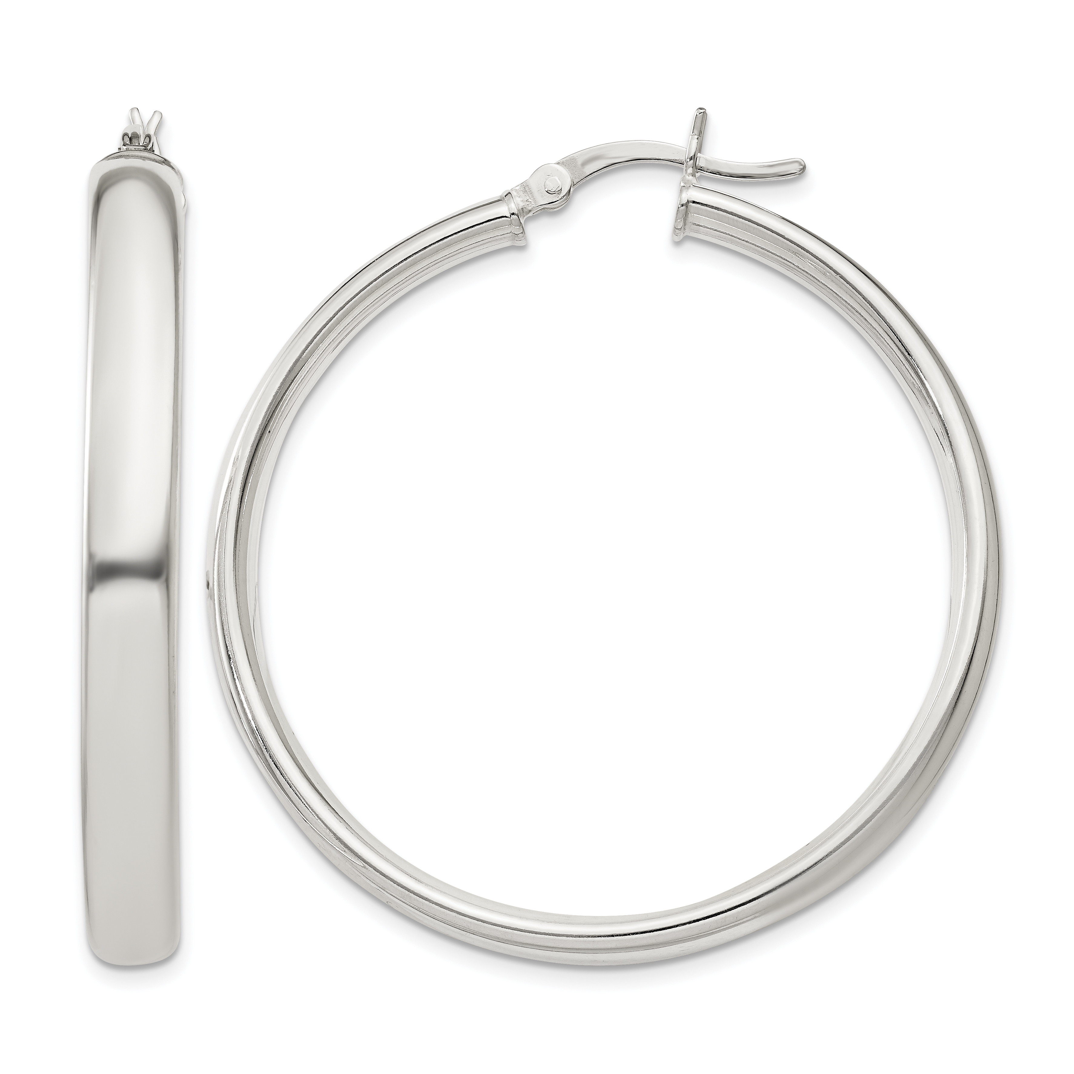 Sterling Silver 5x40mm Hoop Earrings (QE6505)
