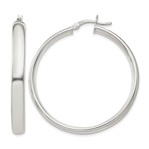 Sterling Silver 5x 40mm Hoop Earrings