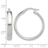 Sterling Silver 5x30mm Hoop Earrings view 4