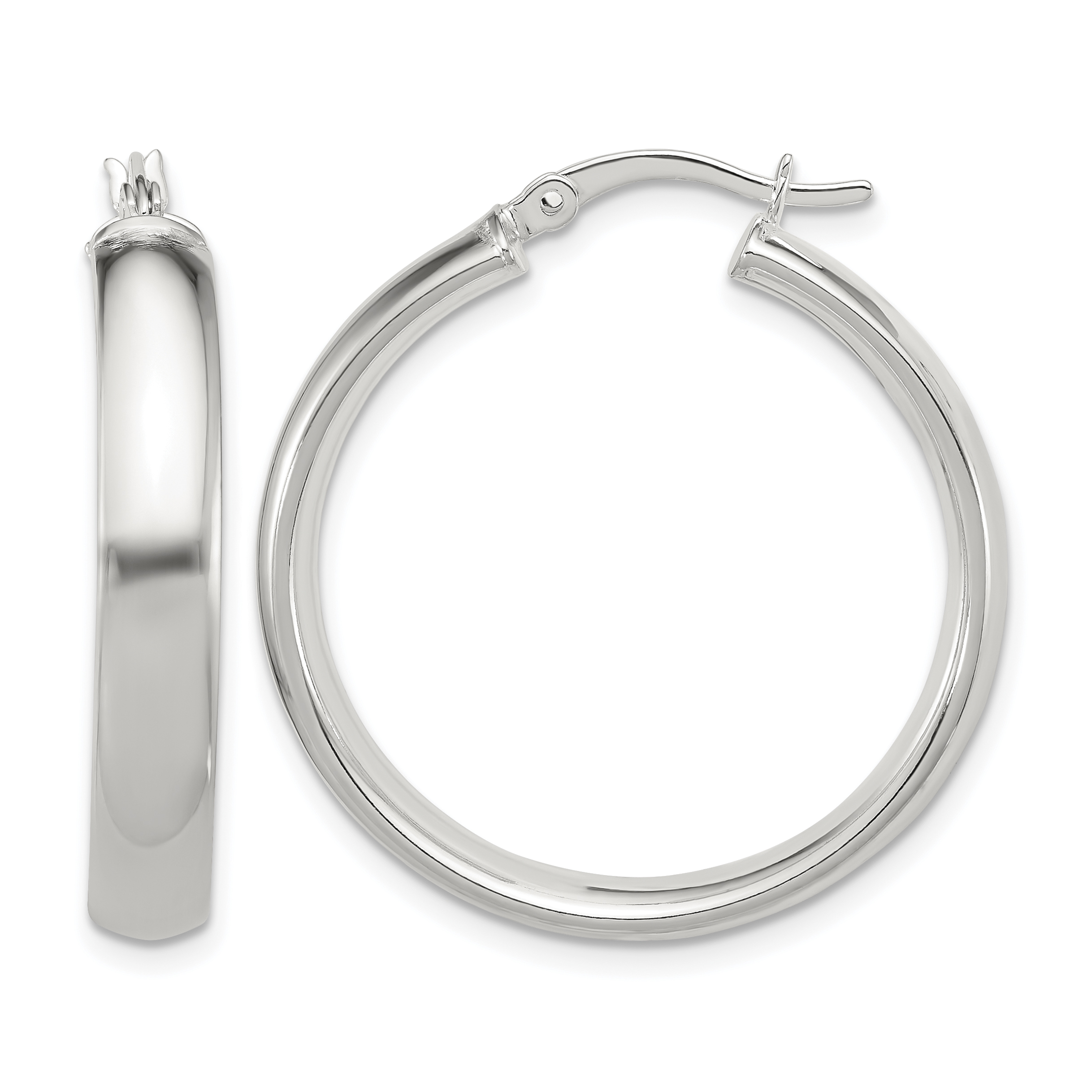 Sterling Silver 5x30mm Hoop Earrings (QE6506)