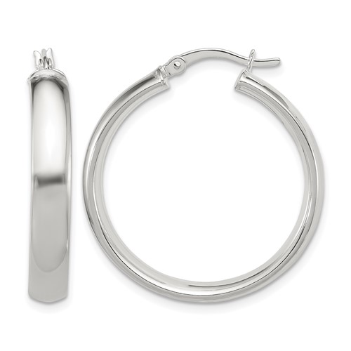 Sterling Silver 5x 30mm Hoop Earrings