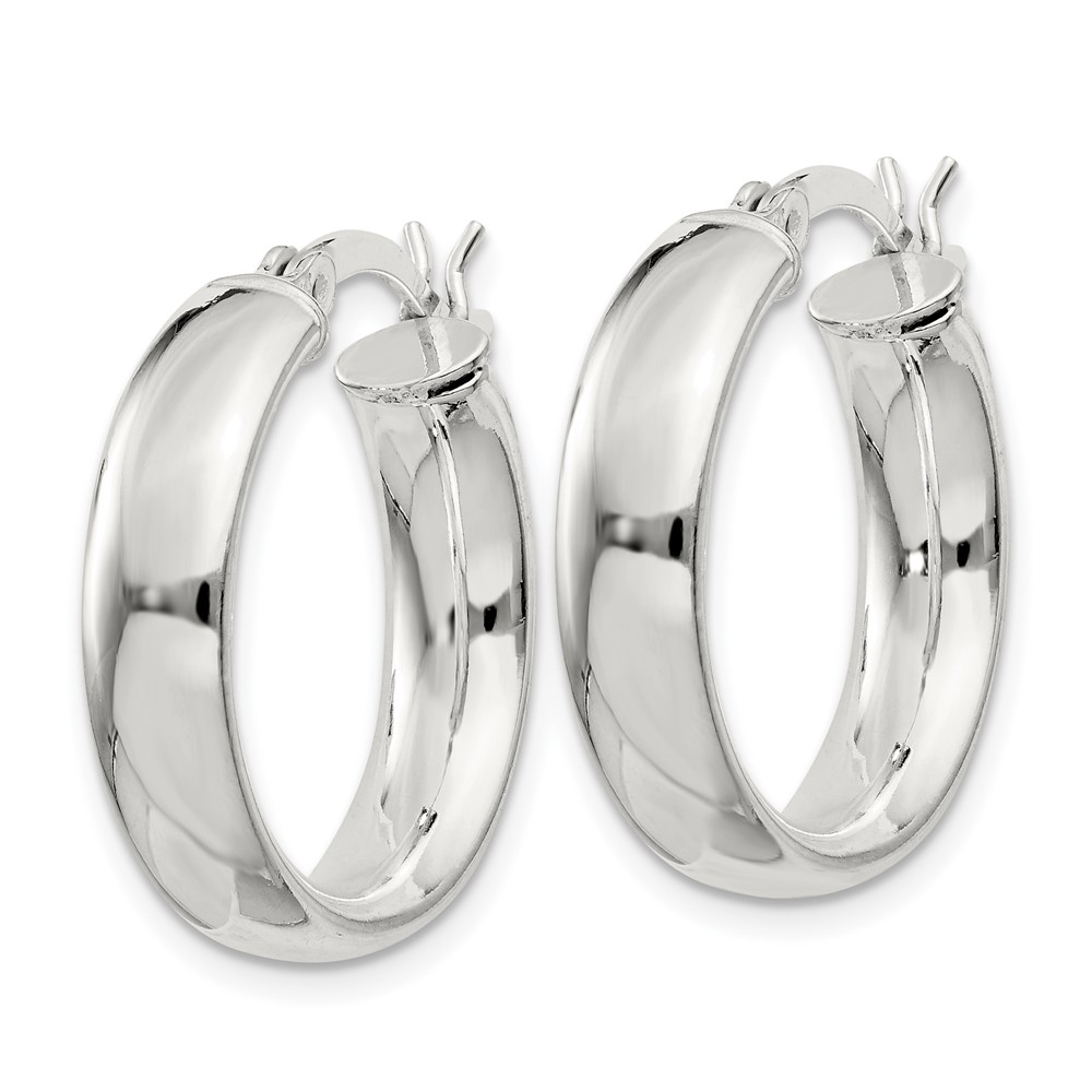 Sterling Silver 4.75x20mm Hoop Earrings (QE6507)