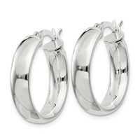 Sterling Silver 4.75x20mm Hoop Earrings view 2