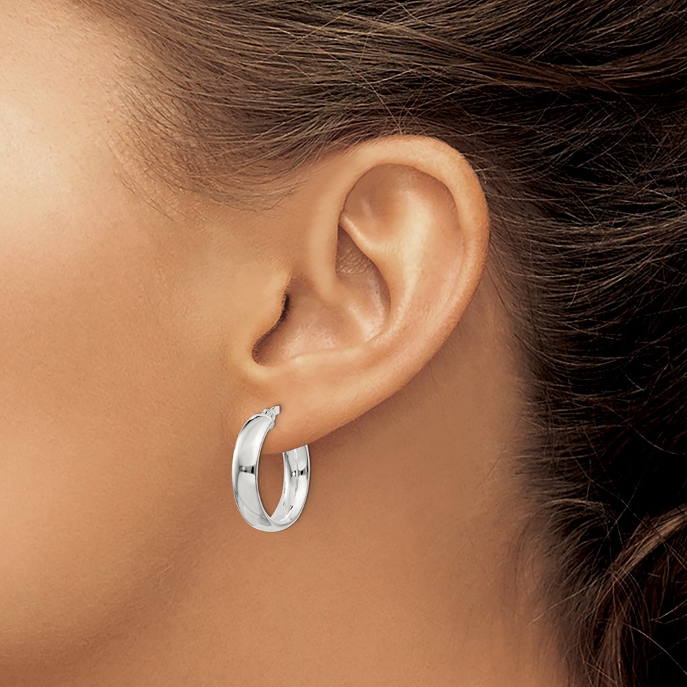 Sterling Silver 4.75x20mm Hoop Earrings (QE6507)