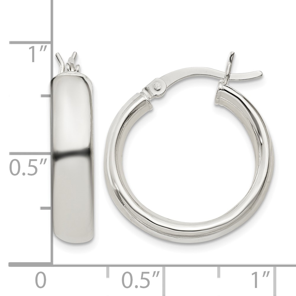 Sterling Silver 4.75x20mm Hoop Earrings (QE6507)