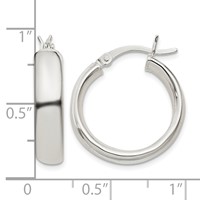 Sterling Silver 4.75x20mm Hoop Earrings view 4