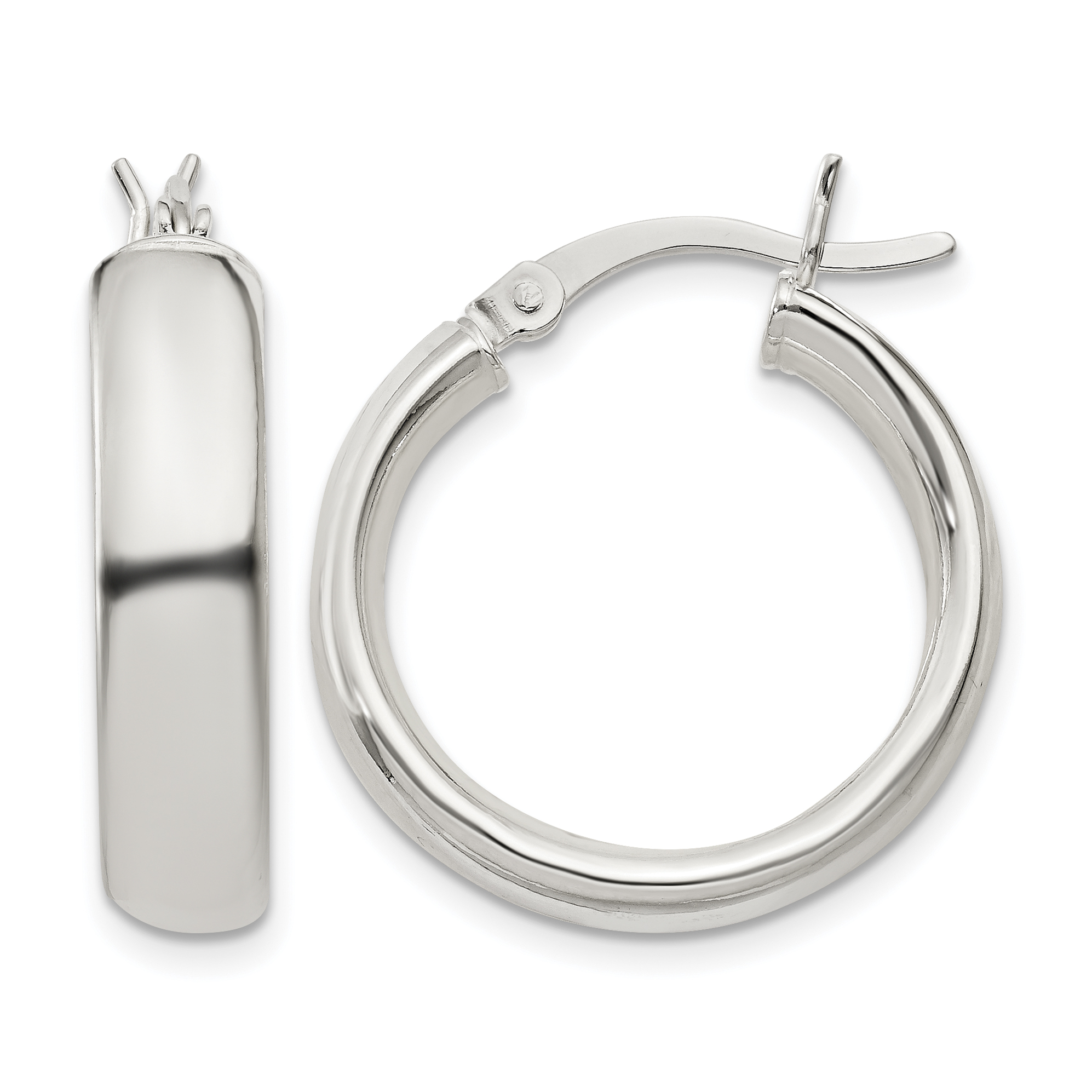 Sterling Silver 4.75x20mm Hoop Earrings (QE6507)