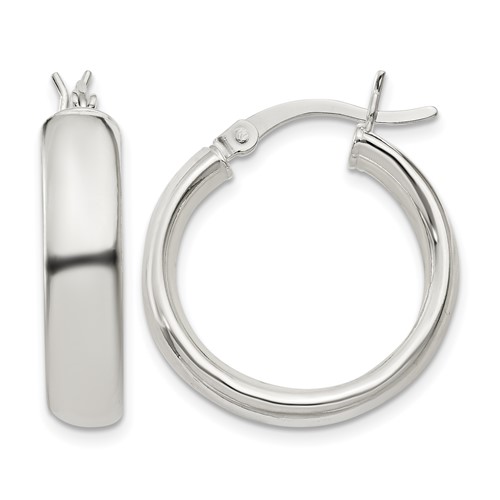 Sterling Silver 4.75x 20mm Hoop Earrings