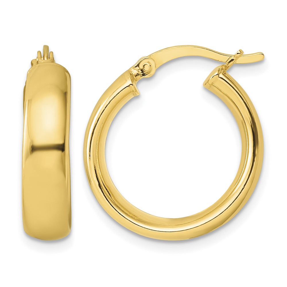 Sterling Silver Gold-tone Polished Hoop Earrings (QE6507GP)