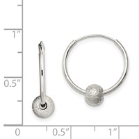 Sterling Silver Laser Bead Endless Hoop Earrings view 4
