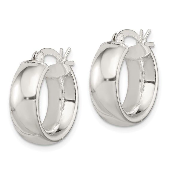 Sterling Silver Polished 6mm Round Hoop Earrings