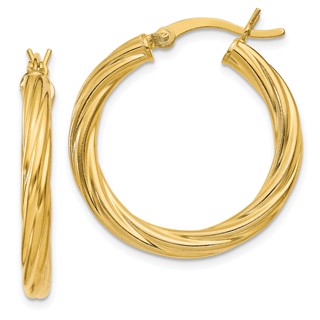 Sterling Silver Swirl Hoop Earring