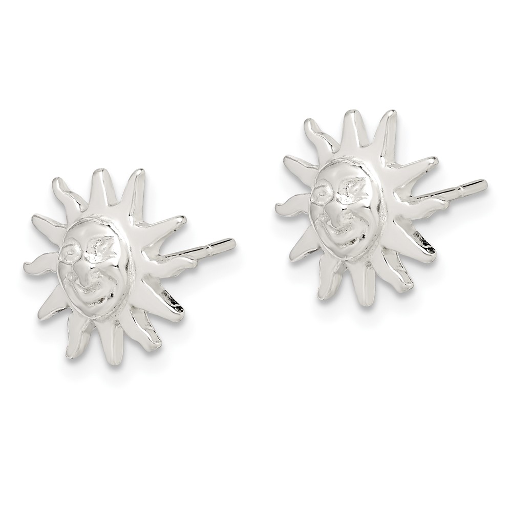 Sterling Silver Sun Mini Earrings (QE680)