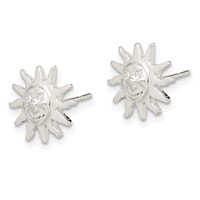 Sterling Silver Sun Mini Earrings view 2