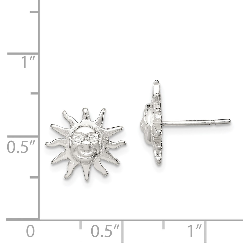 Sterling Silver Sun Mini Earrings (QE680)