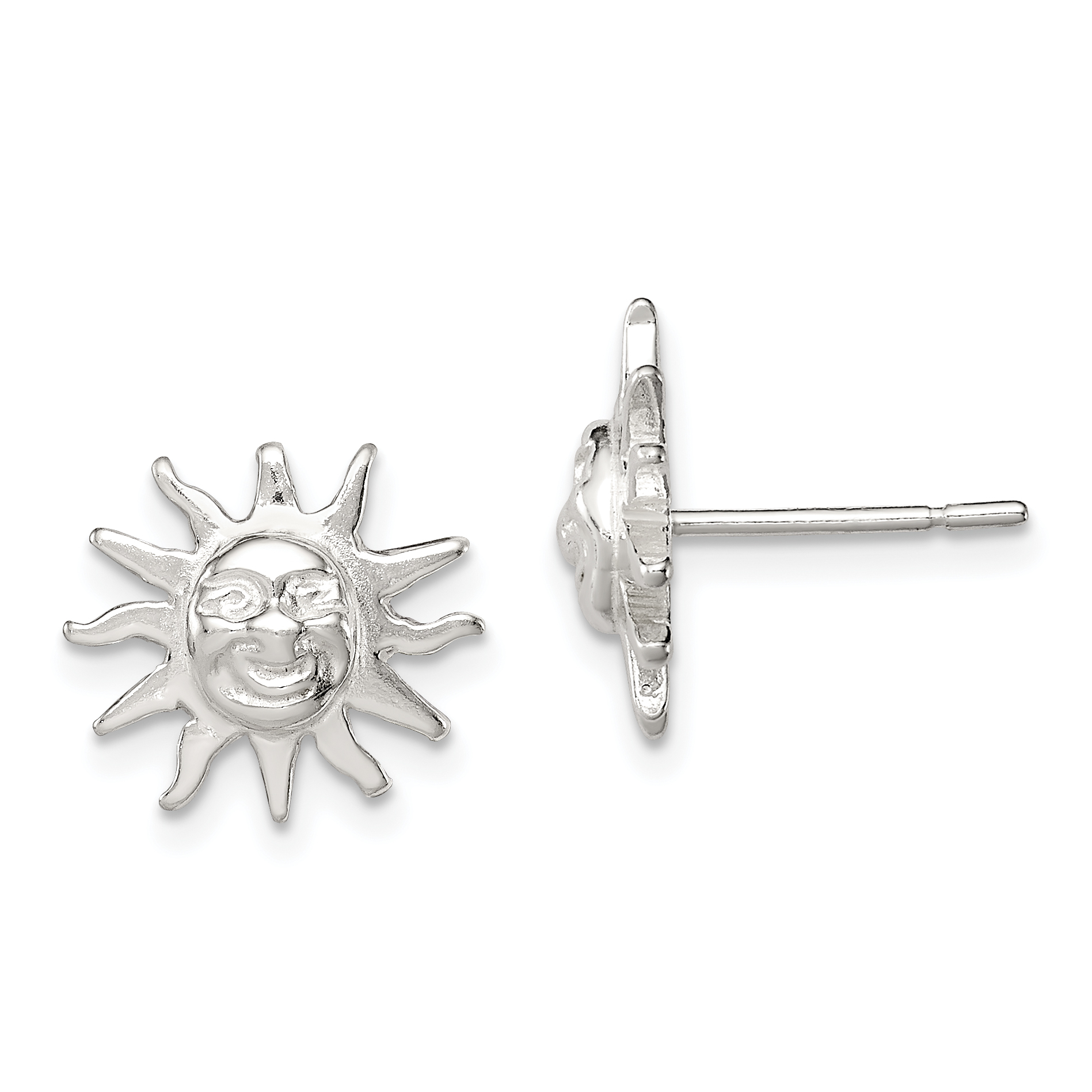 Sterling Silver Sun Mini Earrings (QE680)