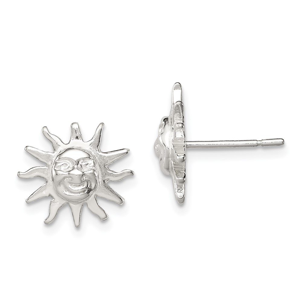 Sterling Silver Sun Mini Earrings (QE680)
