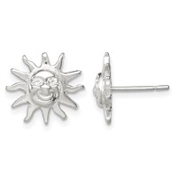 Sterling Silver Sun Mini Earrings view 1