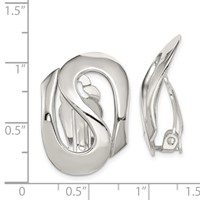 Sterling Silver Polished Fancy S Design Non-Pierced Earrings view 2