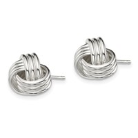 Sterling Silver Twisted Knot Post Earrings view 2