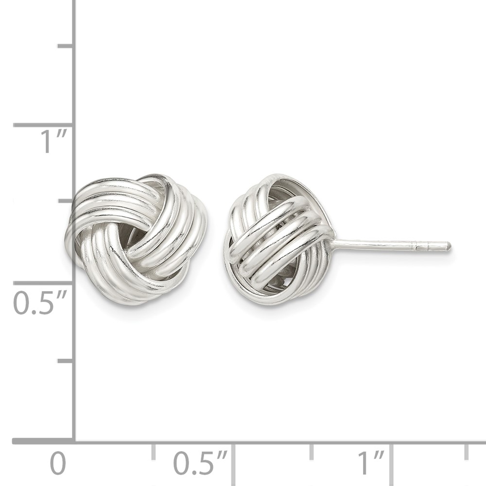 Sterling Silver Twisted Knot Post Earrings (QE6835)