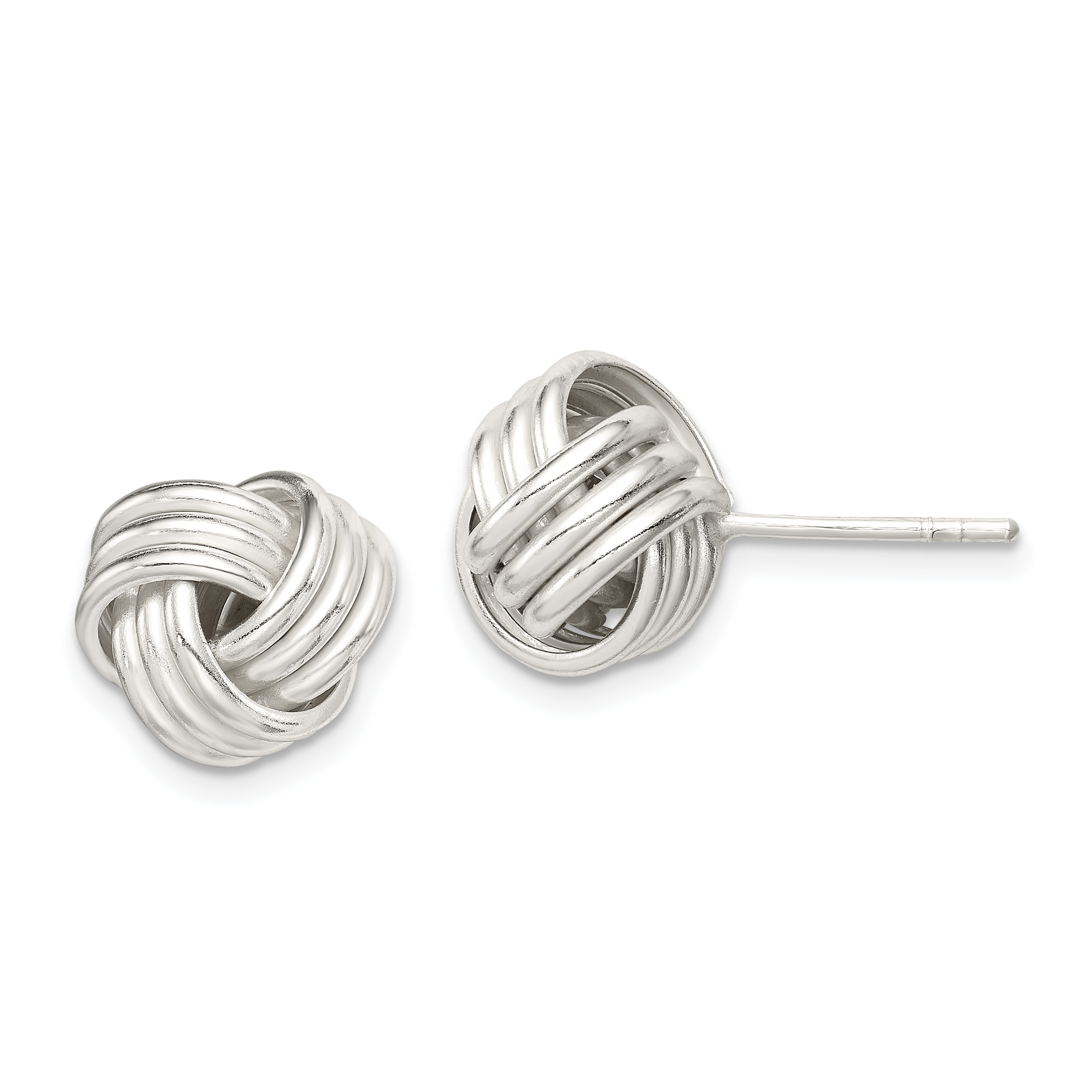 Sterling Silver Twisted Knot Post Earrings (QE6835)