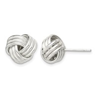 Sterling Silver Twisted Knot Post Earrings view 1