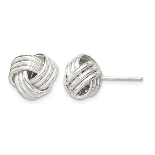 Sterling Silver Twisted Knot Post Earrings