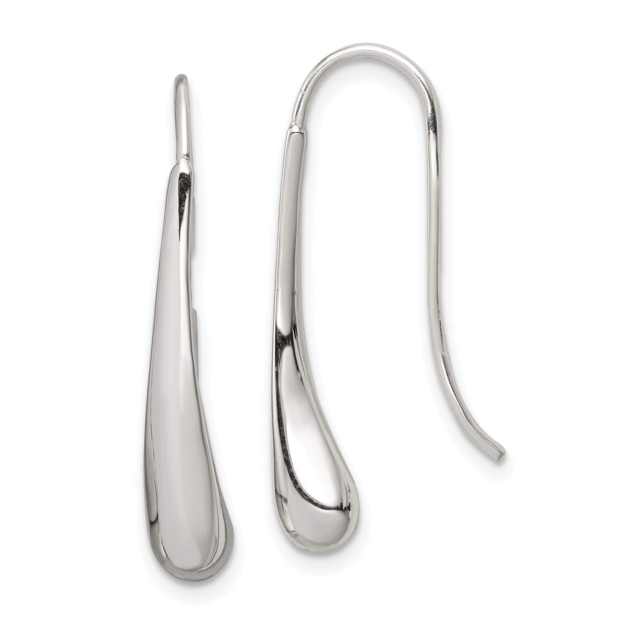 Sterling Silver Teardrop Wire Earrings (QE6840)