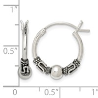 Sterling Silver Antiqued Hoop Earrings view 4