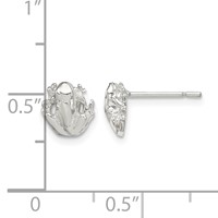 Sterling Silver Polished Mini Frog Post Earrings view 4
