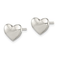 Sterling Silver Polished Heart Post Earrings view 2