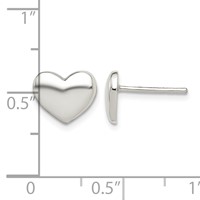 Sterling Silver Polished Heart Post Earrings view 4