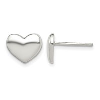 Sterling Silver Polished Heart Post Earrings view 1