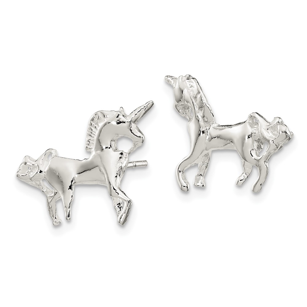 Sterling Silver Unicorn Mini Earrings (QE687)