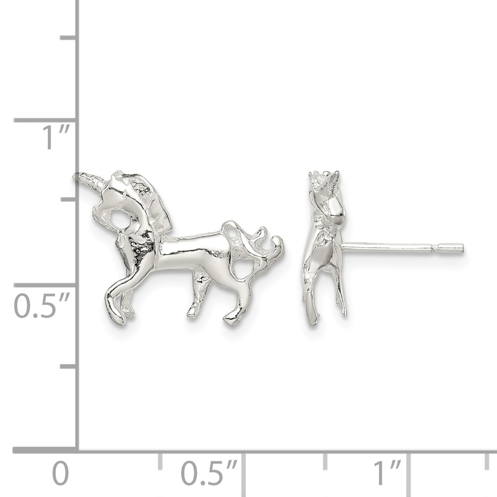 Sterling Silver Unicorn Mini Earrings (QE687)
