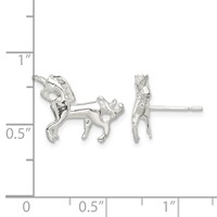 Sterling Silver Unicorn Mini Earrings view 4